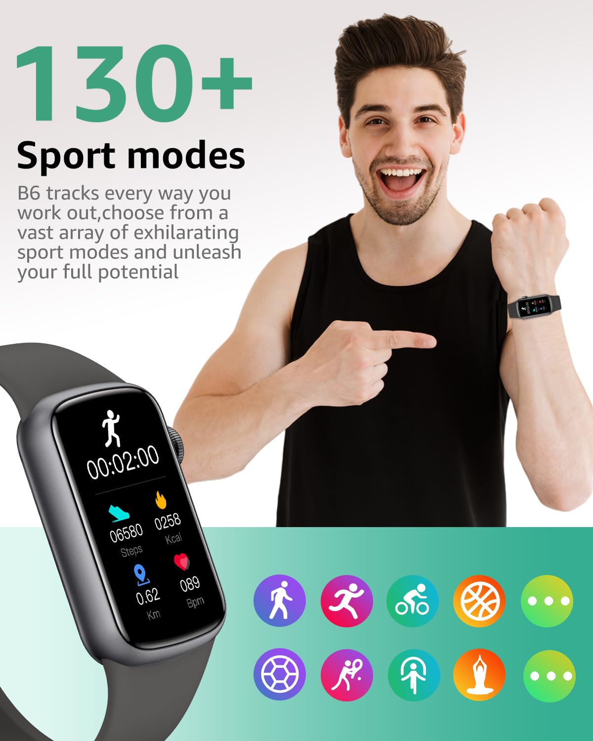 IMFRCHCS Fitnessuhr mit HD-Display & 137 Sportmodi – Wasserdichte Smartwatch für Damen & Herren