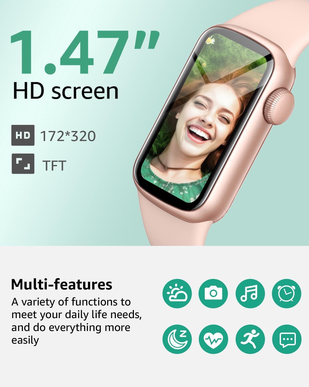 IMFRCHCS Fitnessuhr mit HD-Display & 137 Sportmodi – Wasserdichte Smartwatch für Damen & Herren