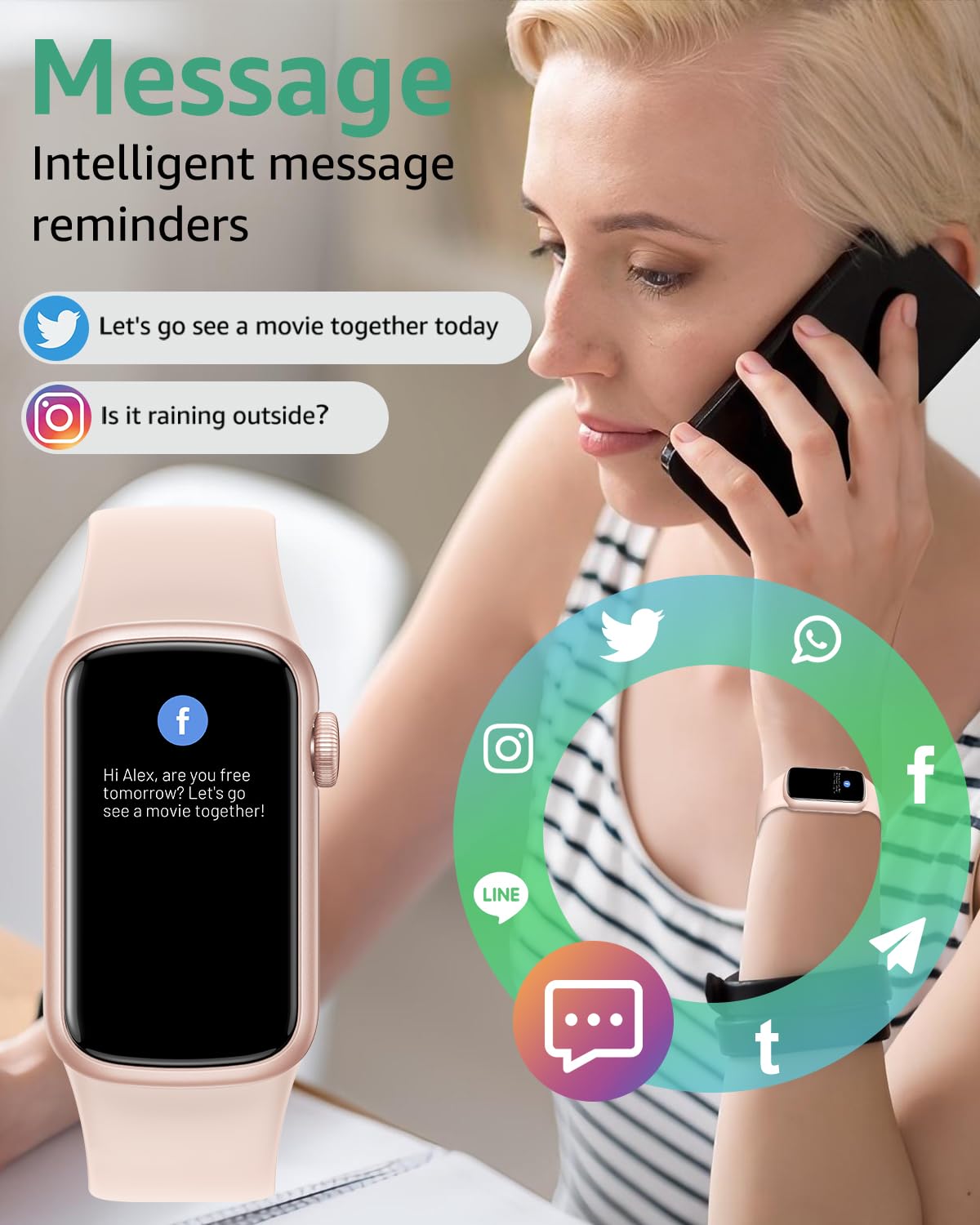 IMFRCHCS Fitnessuhr mit HD-Display & 137 Sportmodi – Wasserdichte Smartwatch für Damen & Herren